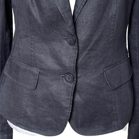 Black 100% Linen Blazer Jacket From BCBG of Paris - Picture 5 of 9